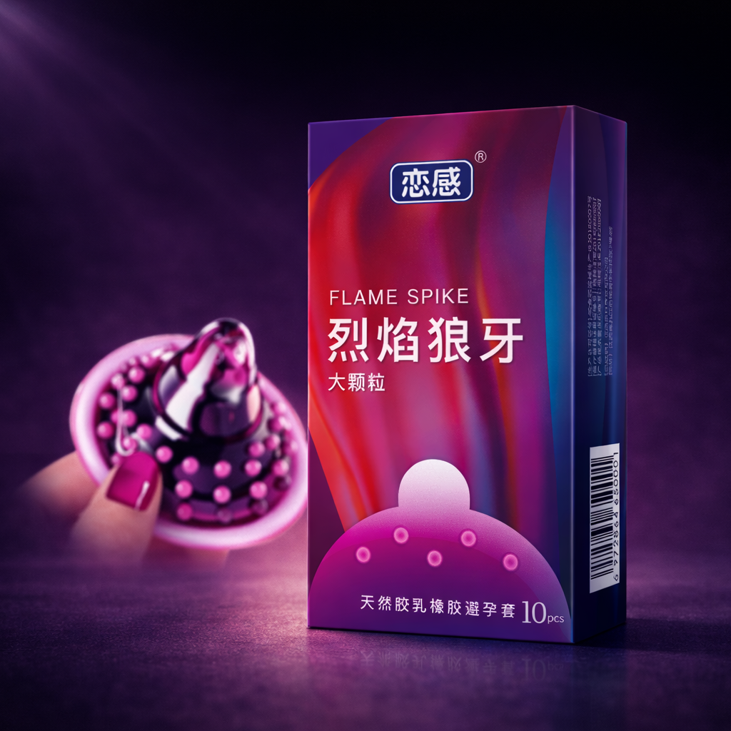 【10 pcs】LG Premium 001 Flame Spike Intensely Dotted Condom Hyaluronic Acid
