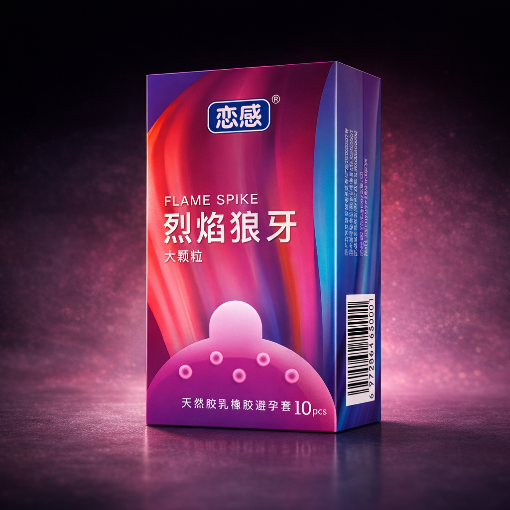 【10 pcs】LG Premium 001 Flame Spike Intensely Dotted Condom Hyaluronic Acid